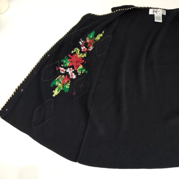 Kikit Christmas Sweater Vest Small Beaded Embroidery Sleeveless Maurice Sasson - Picture 5 of 11